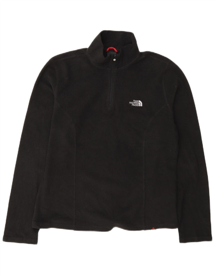 Pulover din lână The North Face pentru femei, cu fermoar și gât, UK 14 Poliester mediu negru