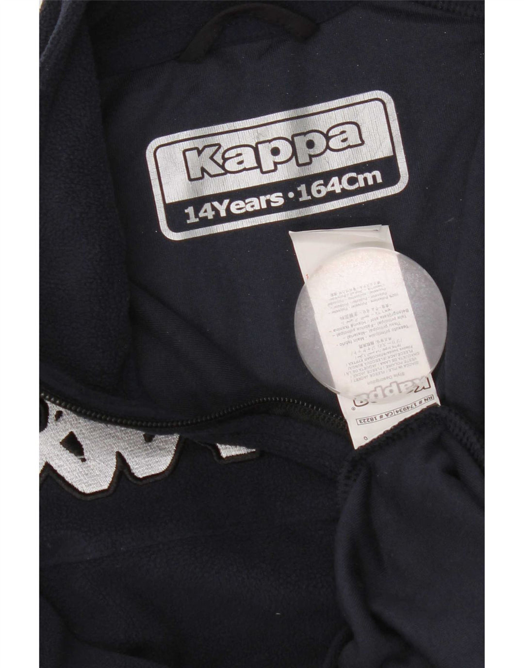 Pulover din fleece pentru băieți Kappa, cu fermoar, 13-14 ani, poliester, albastru bleumarin