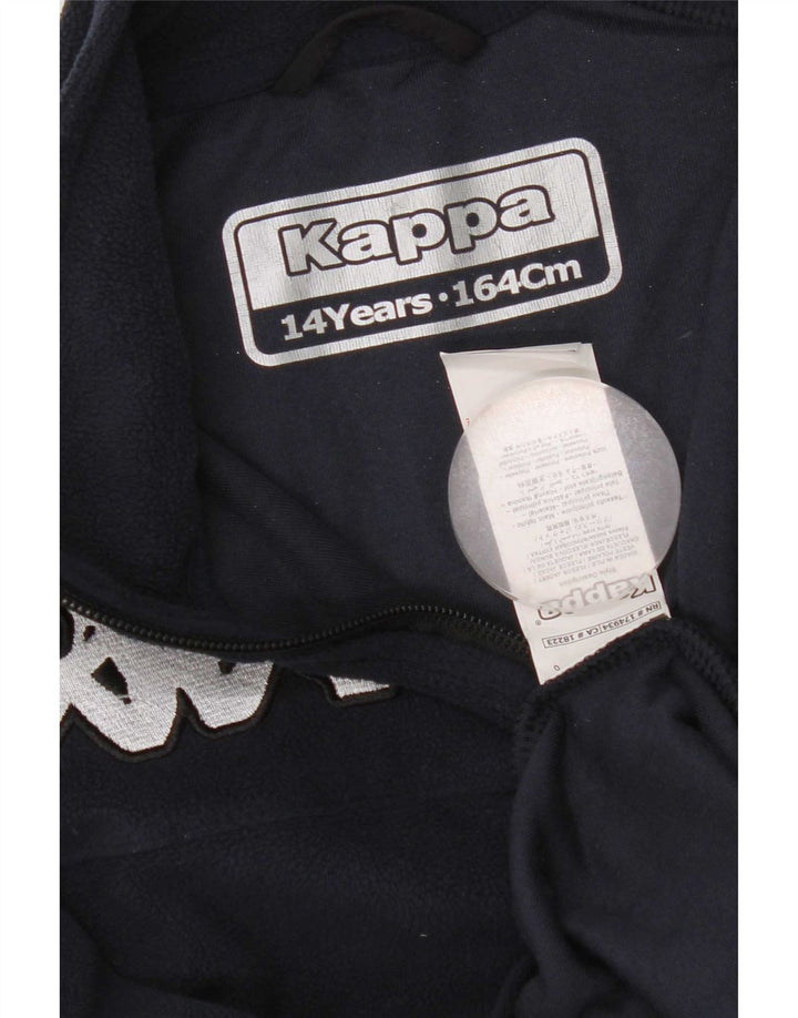 Pulover din fleece pentru băieți Kappa, cu fermoar, 13-14 ani, poliester, albastru bleumarin