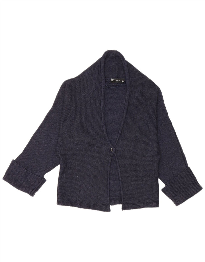 Pulover cardigan pentru femei Zara UK 14 Medium Bleumarin Acrilic