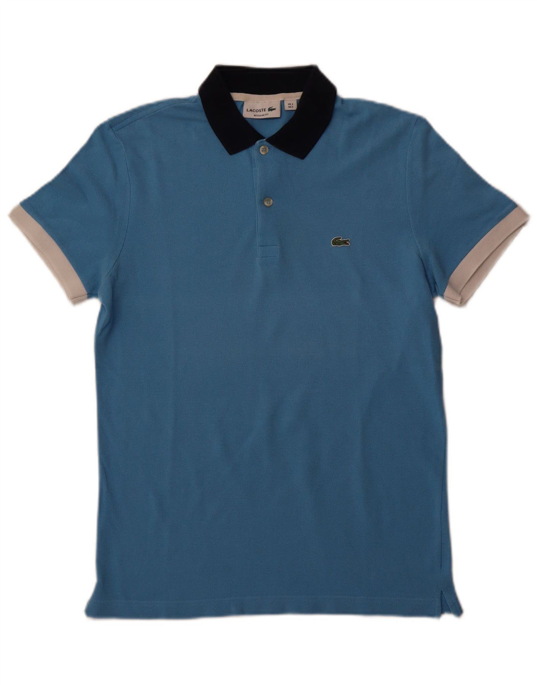 Tricou polo LACOSTE pentru bărbați, cu formă regulată, mărimea 3, bumbac albastru mic