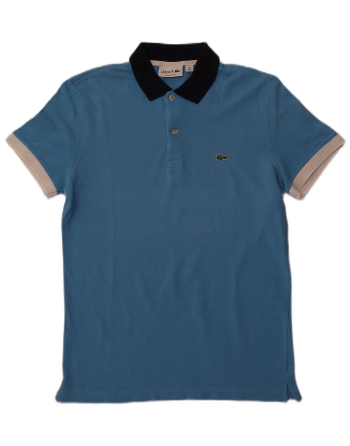 Tricou polo LACOSTE pentru bărbați, cu formă regulată, mărimea 3, bumbac albastru mic