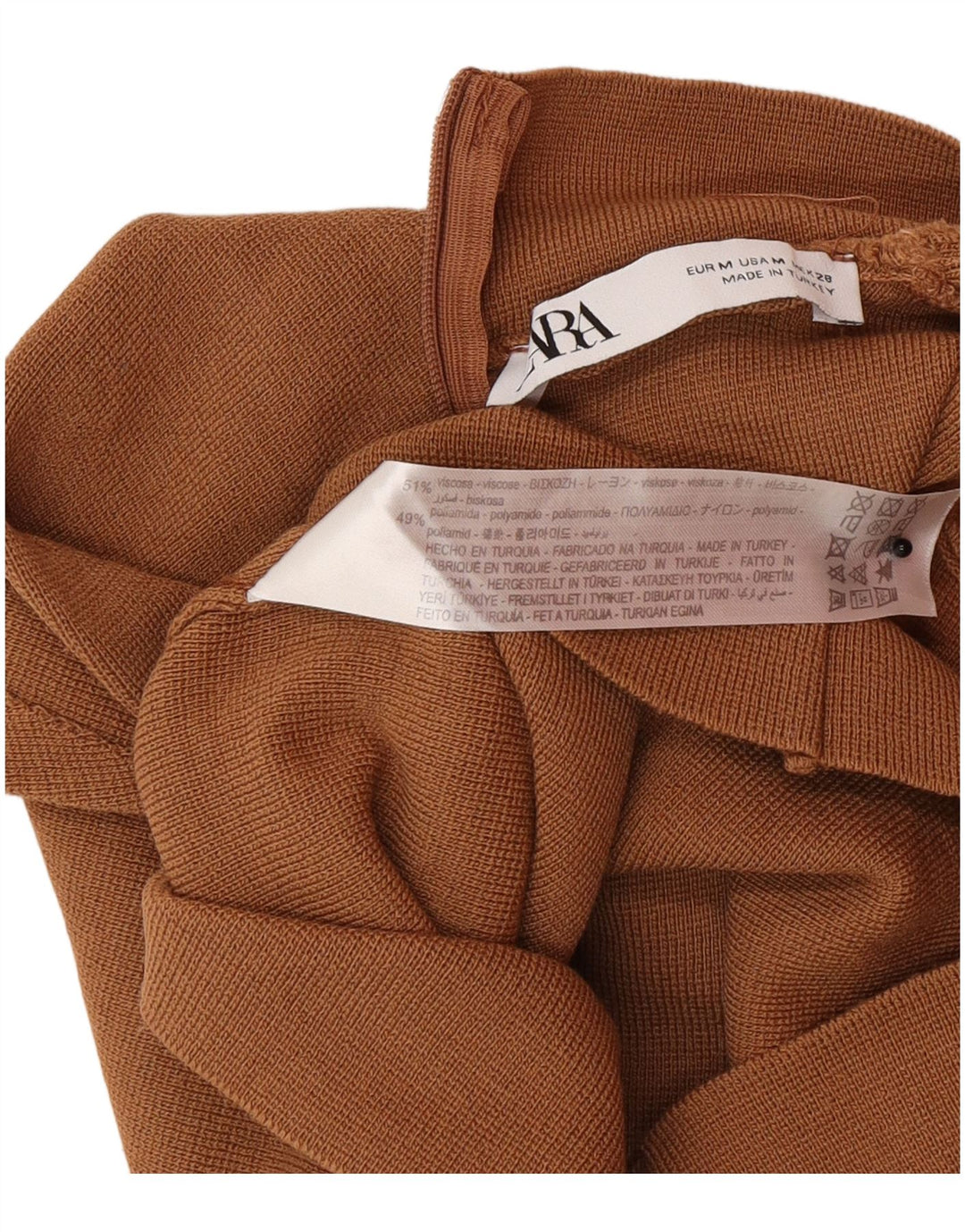 Crop Top fără mâneci pentru femei Zara UK 12 Medium Brown Poliamidă
