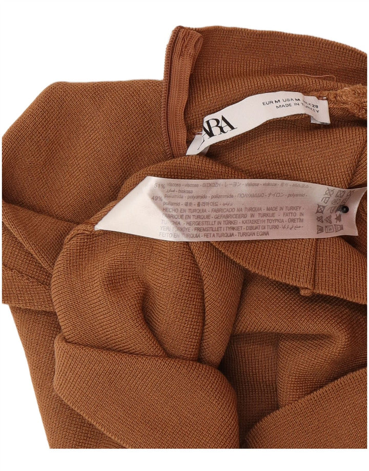 Crop Top fără mâneci pentru femei Zara UK 12 Medium Brown Poliamidă