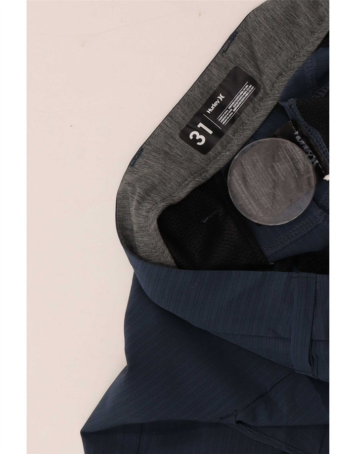 Pantaloni scurți chino Hurley pentru bărbați, medii W31, poliester cu dungi bleumarin