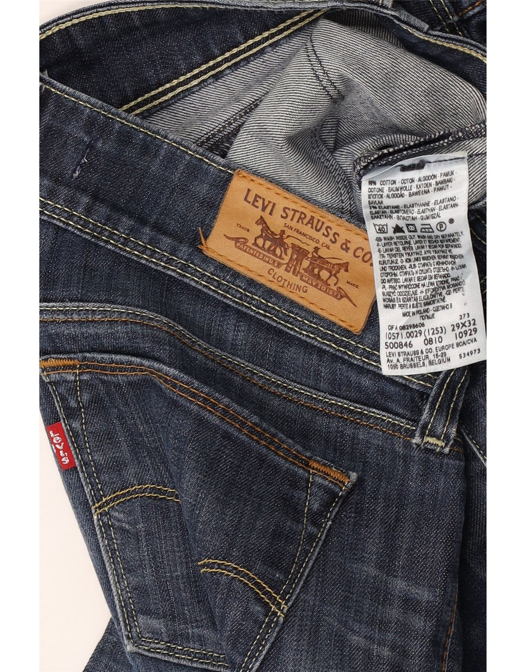 Blugi Levi's 571 Slim pentru femei W29 L32 bumbac bleumarin