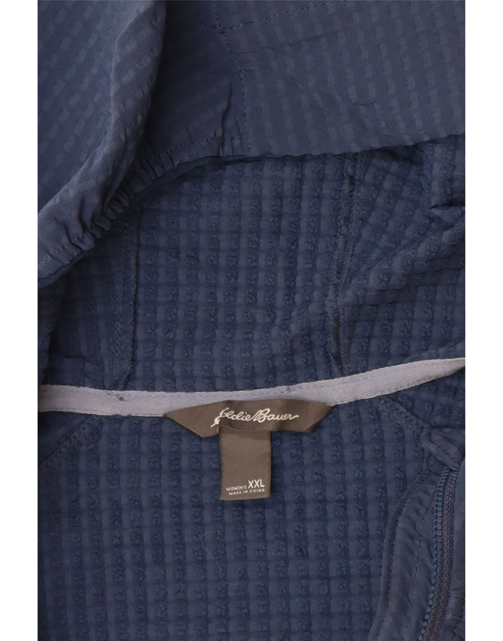 Jachetă Windbreaker pentru femei cu glugă Eddie Bauer UK 20 2XL Albastru Poliester