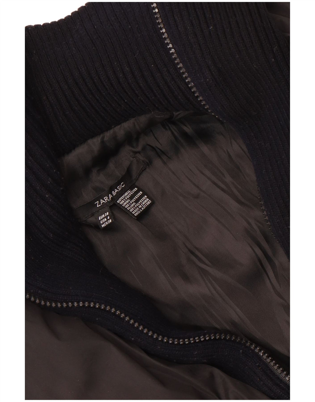 Jachetă Căptușită pentru Damă Zara EU 38 Mic Negru Poliester