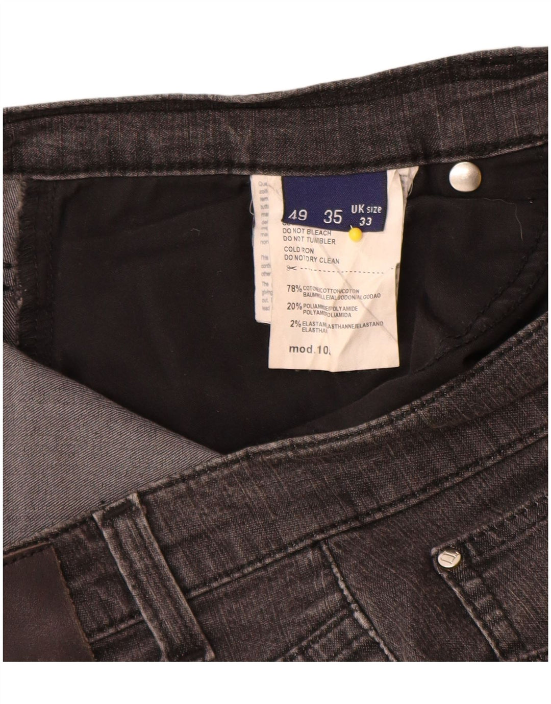 Blugi drepti pentru femei Trussardi W33 L31 bumbac gri