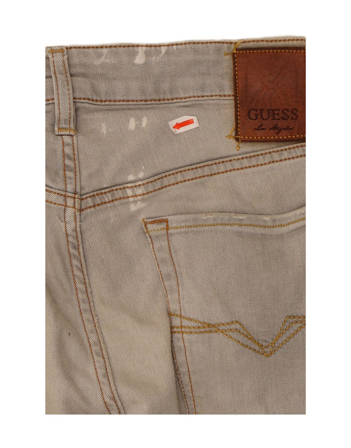 Blugi skinny pentru bărbați GUESS Distressed W32 L32 bumbac gri