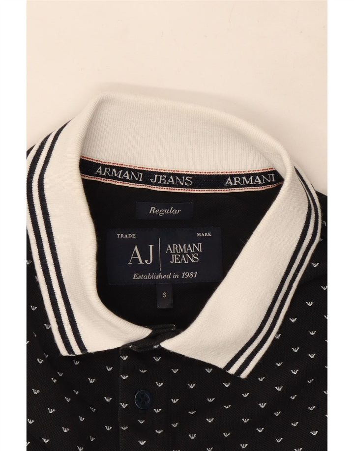 Cămașă polo obișnuită Armani pentru bărbați, bumbac cu pete negre