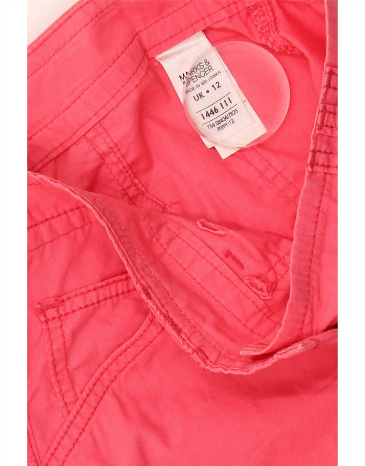 Fusta cargo pentru femei Marks & Spencer UK 12 Medium W32 Bumbac roz