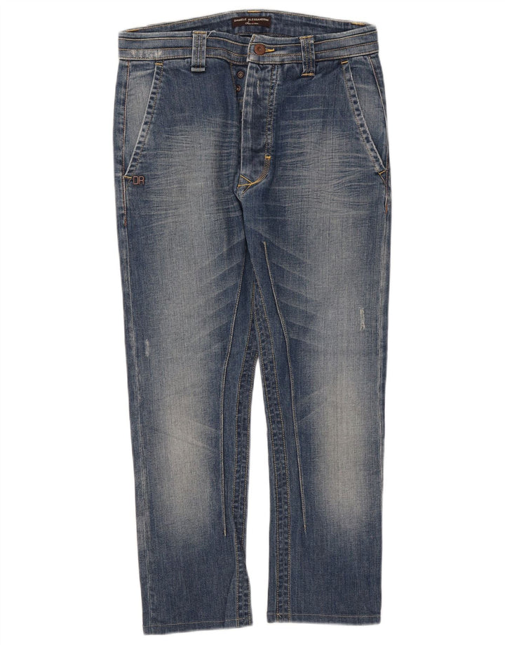 DANIELE ALESSANDRINI Womens Cropped Jeans W30 L23 Blue Cotton