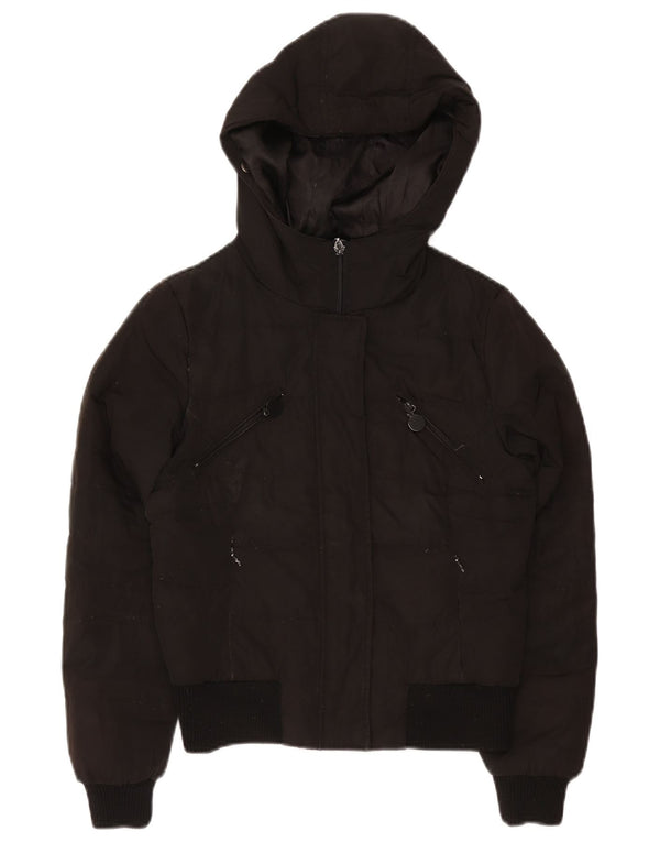 Jachetă căptușită cu glugă pentru femei Zara UK 10 Small Black