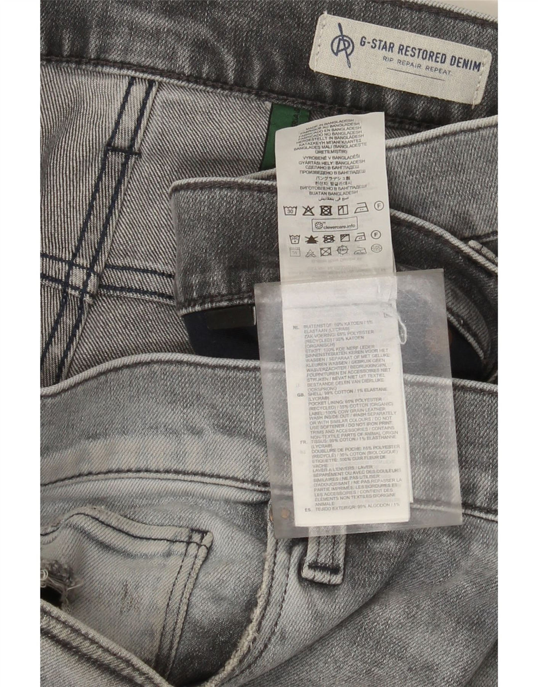 G-Star Blugi slim 3301 distressed pentru bărbați W36 L36 bumbac gri