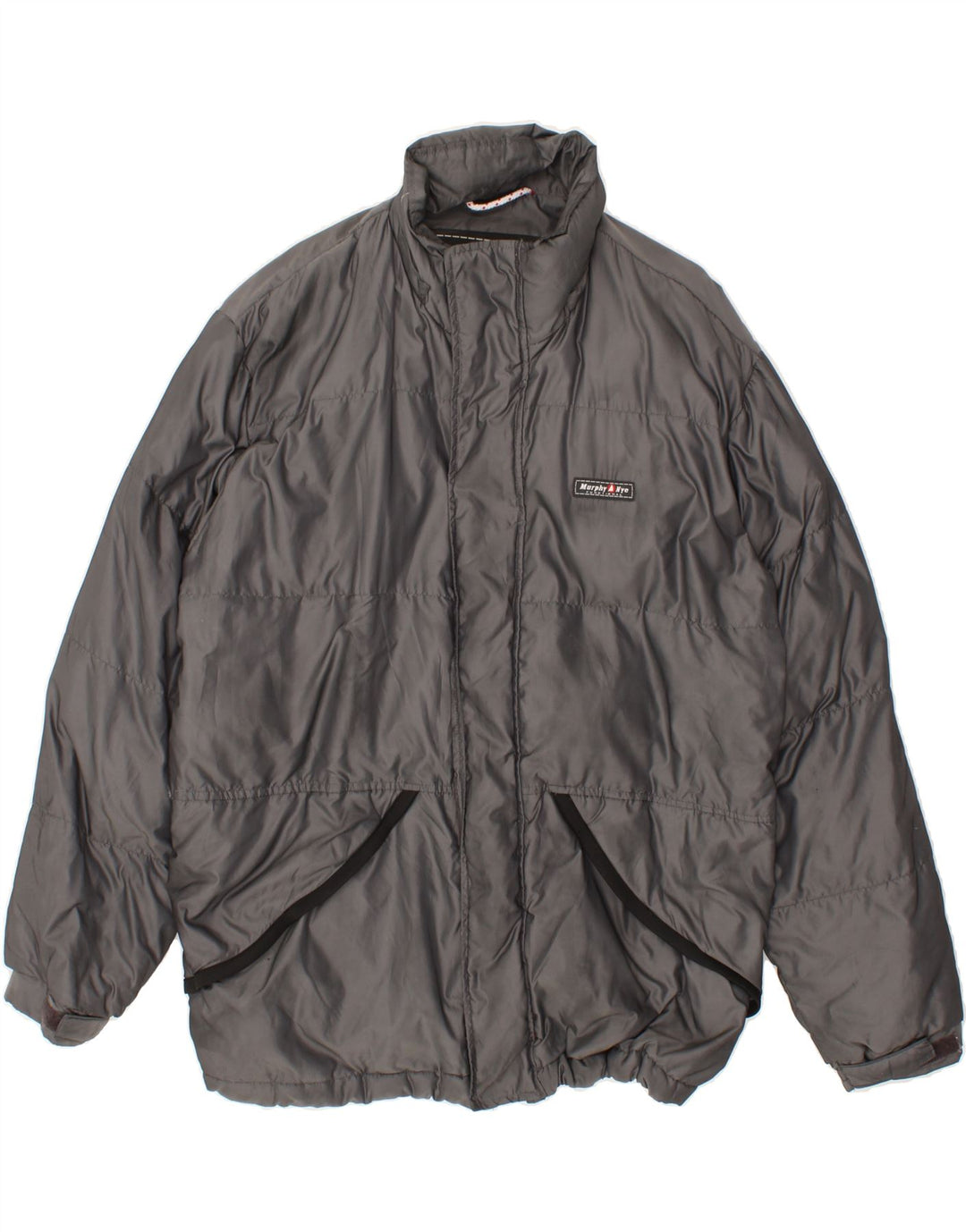 MURPHY & NYE Mens Padded Jacket UK 38 Medium Grey Polyamide Vintage Murphy & Nye and Second-Hand Murphy & Nye from Messina Hembry 