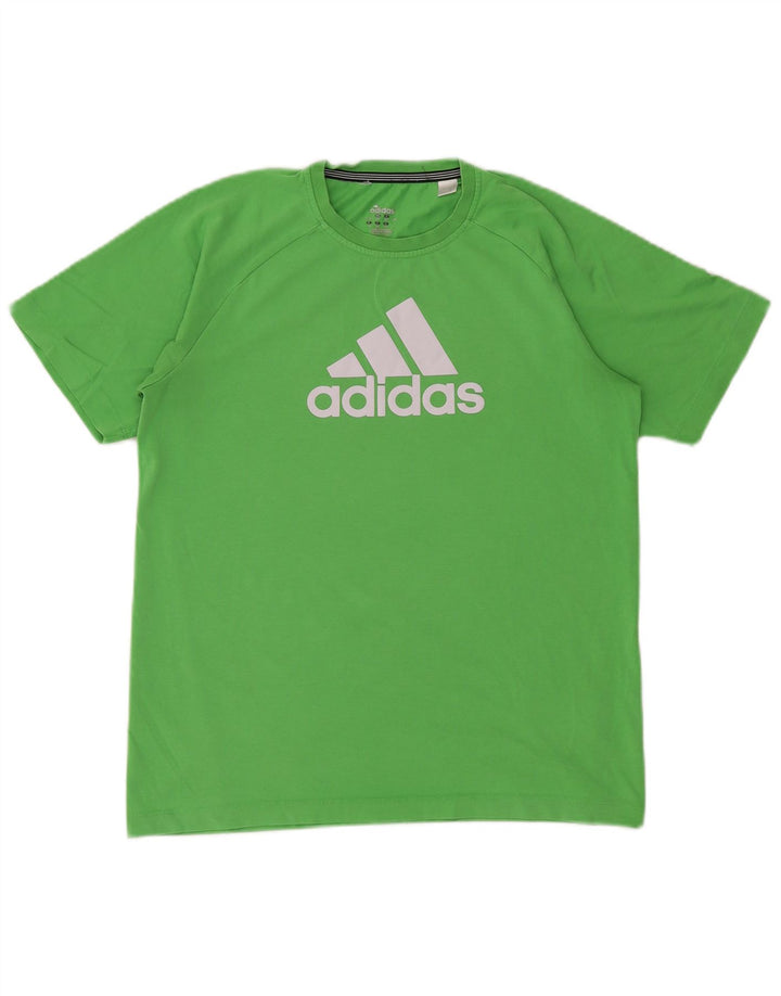 Tricou grafic ADIDAS Climalite pentru băieți Top 15-16 ani bumbac verde