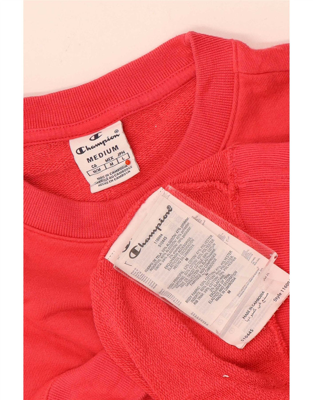 Pulover pentru femei Champion cu grafic Crop Pulover UK 14 Bumbac roșu mediu