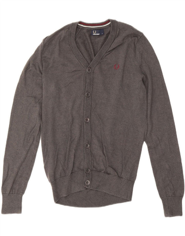 Pulover cardigan pentru bărbați Fred Perry, lână gri mică