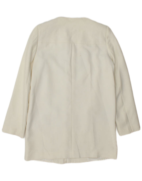 Jachetă Blazer pentru femei Zara UK 14 Poliester alb mediu
