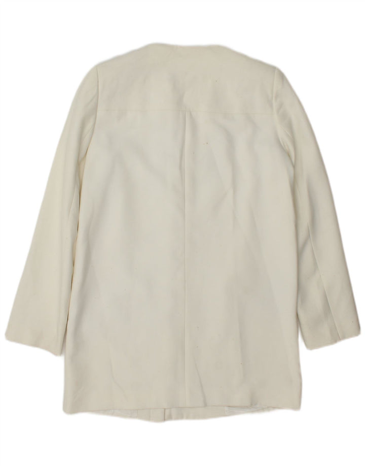 Jachetă Blazer pentru femei Zara UK 14 Poliester alb mediu
