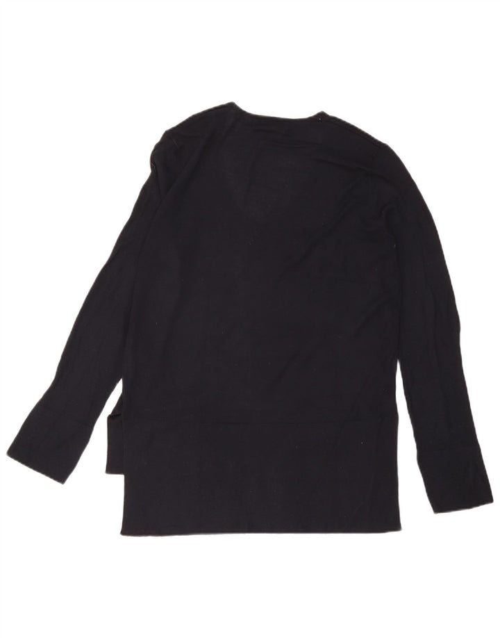 Top pentru femei Zara cu mânecă lungă UK 14 Medium Bleumarin Viscoză