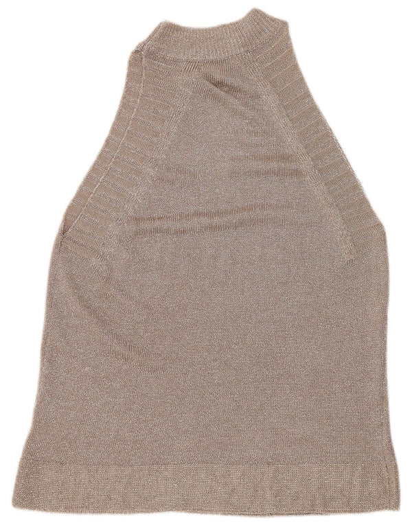 Topshop pentru femei Halter Top UK 12 Medium Silver