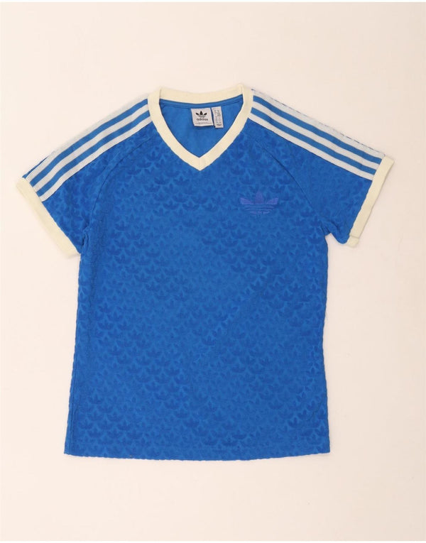 Tricou grafic Adidas pentru femei Top UK 14 Medium Blue Bumbac
