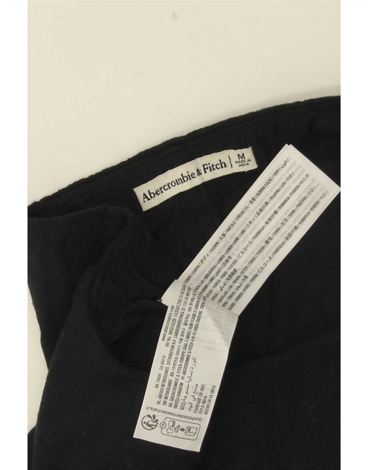 Fusta Abercrombie & Fitch pentru femei UK 12 Medium Black Linen
