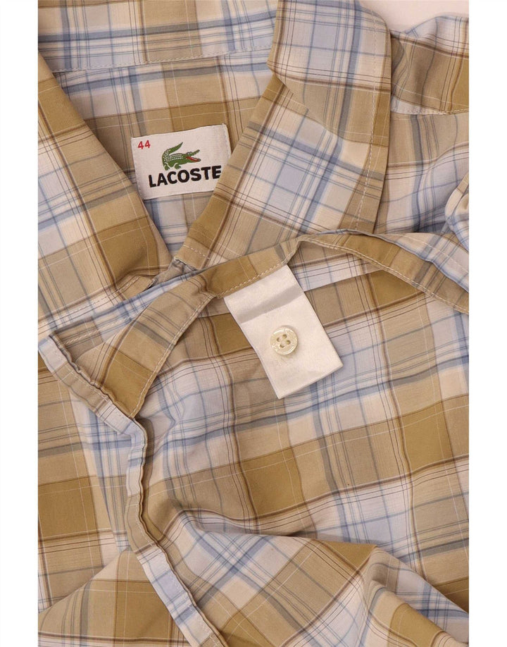 Cămașă pentru bărbați Lacoste cu mânecă scurtă Mărimea 44 XL Bumbac kaki Check
