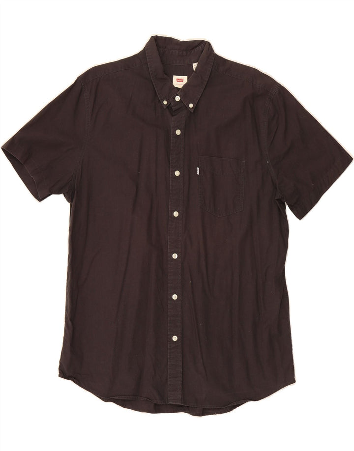 LEVI'S Mens Short Sleeve Shirt XL Grey Cotton Vintage Levi's and Second-Hand Levi's from Messina Hembry 