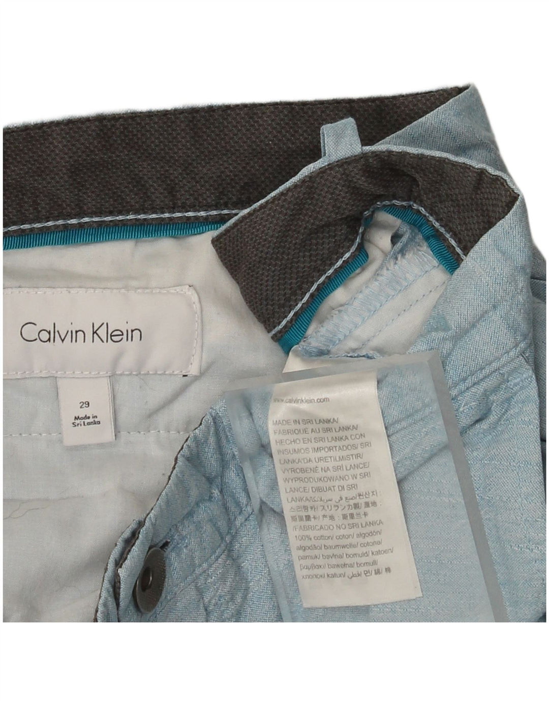 Pantaloni scurți chino Calvin Klein pentru bărbați W29 Small Blue Bumbac