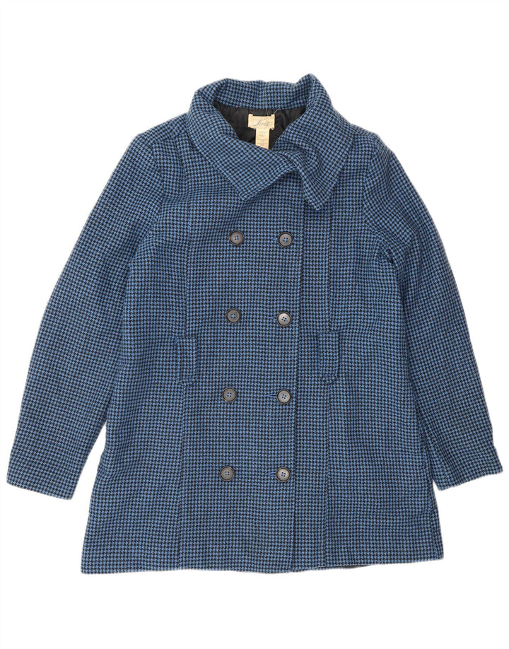 Palton dublu pentru femei LEVI'S UK 16 Lână mare albastru Houndstooth