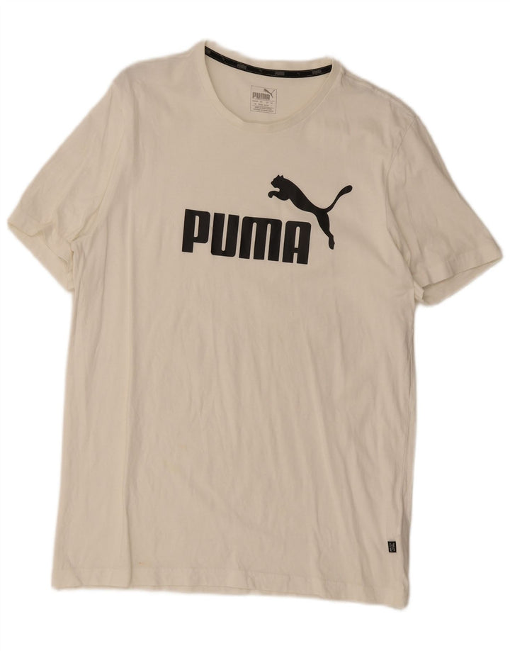Tricou grafic Puma pentru bărbați Top mare din bumbac alb
