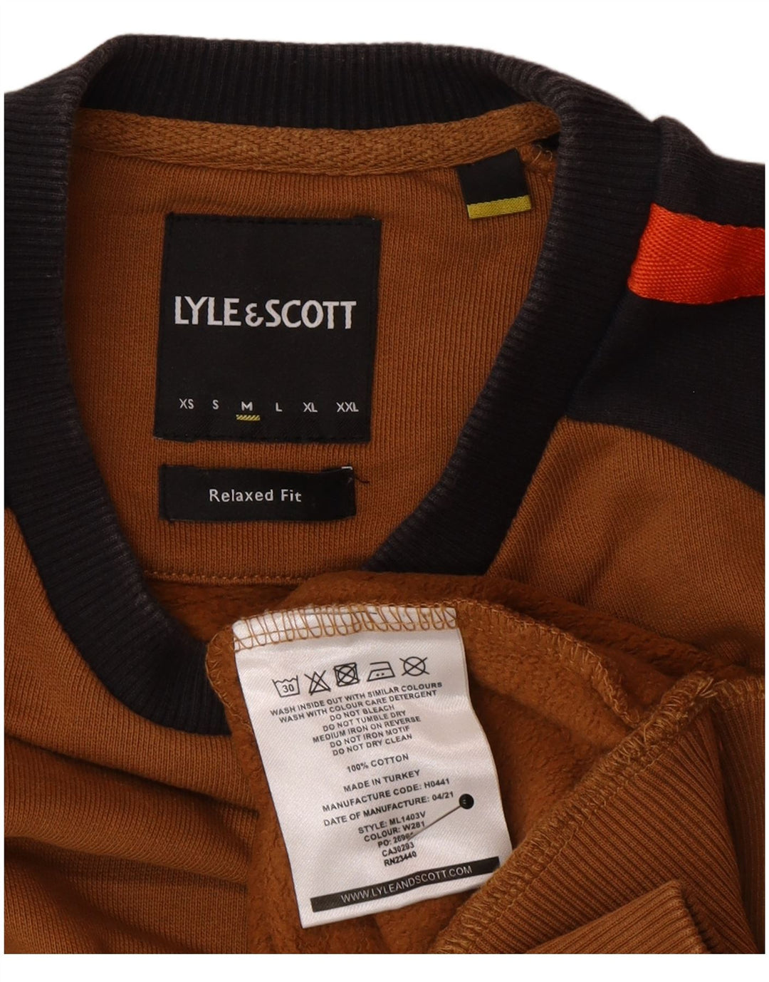 Pulover pentru bărbați Lyle & Scott Pulover maro mediu din bumbac color bloc