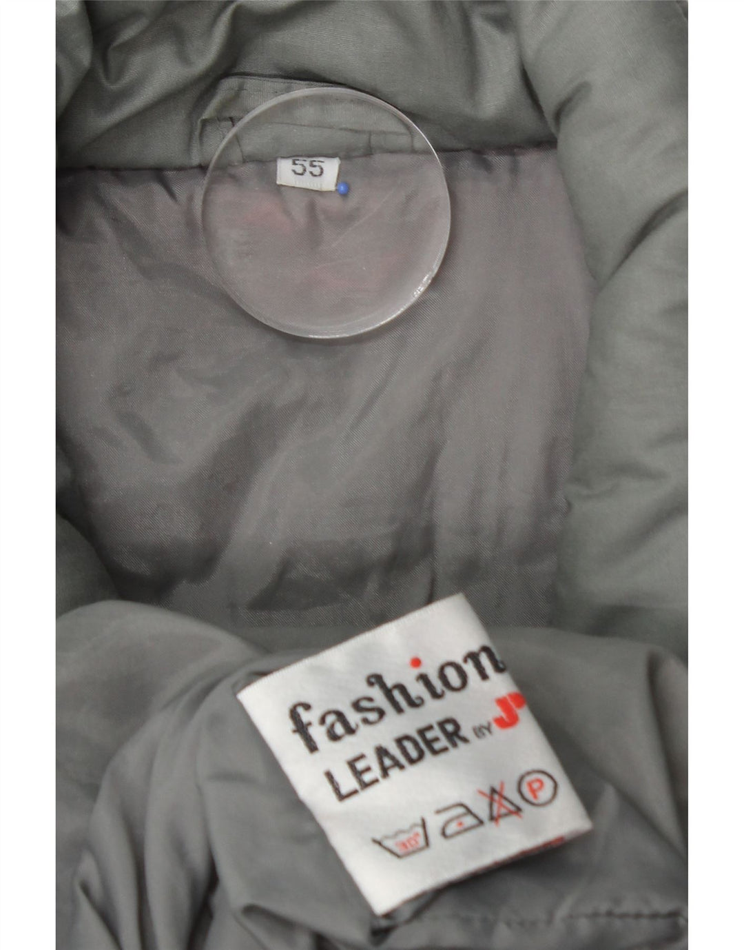 FASHION LEADER Mens Padded Jacket IT 55 2XL Grey Polyester