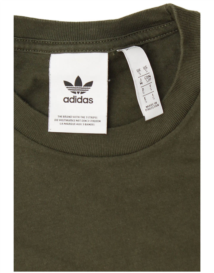 ADIDAS Mens T-Shirt Top Small Khaki Cotton