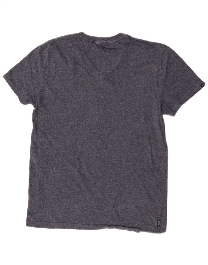 Tricou Superdry pentru bărbați Top mediu din bumbac bleumarin