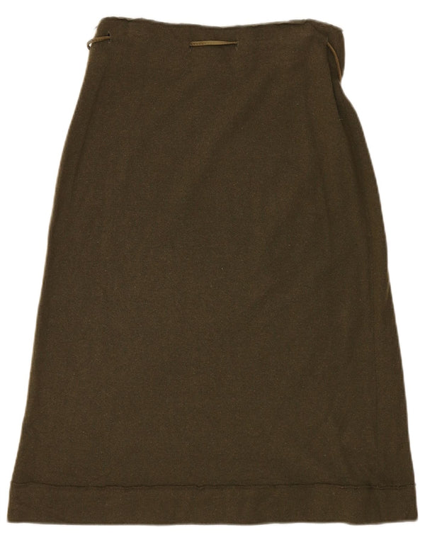 Fustă A-Line tricotată pentru femei Stefanel EU 38 Medium W28 Kaki Lână