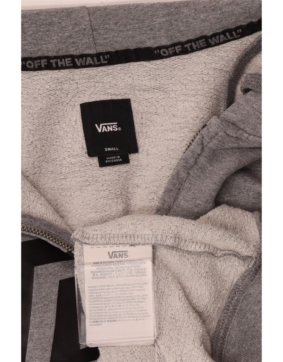 Pulover Vans Graphic Zip pentru bărbați, bumbac, gri mic