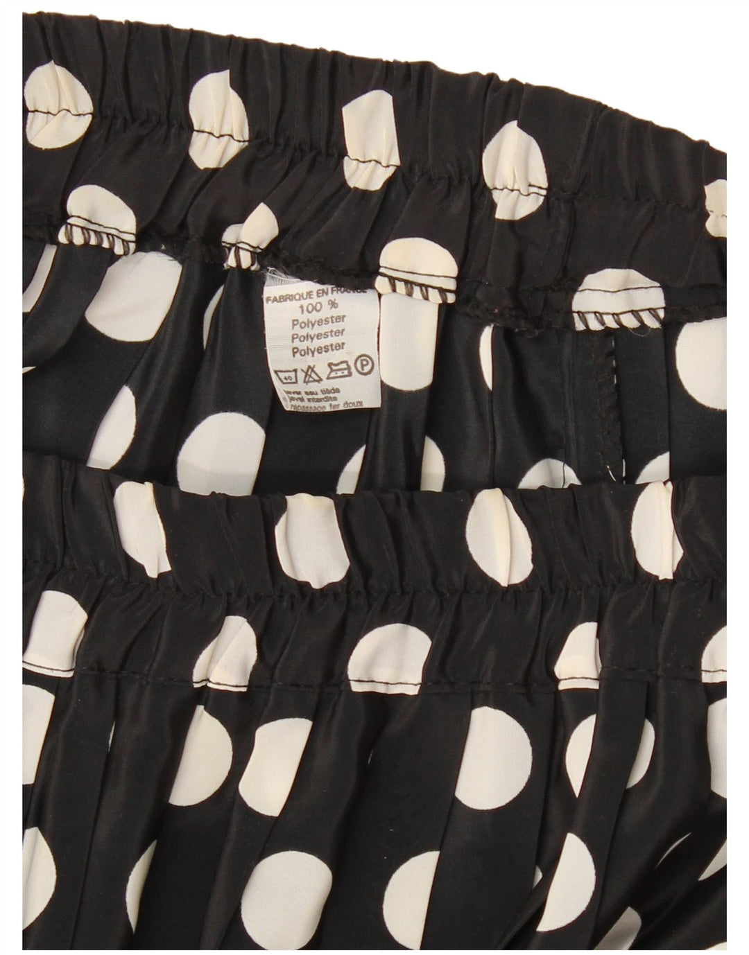 Fusta plisată pentru femei VINTAGE W26 Poliester cu buline negre mici