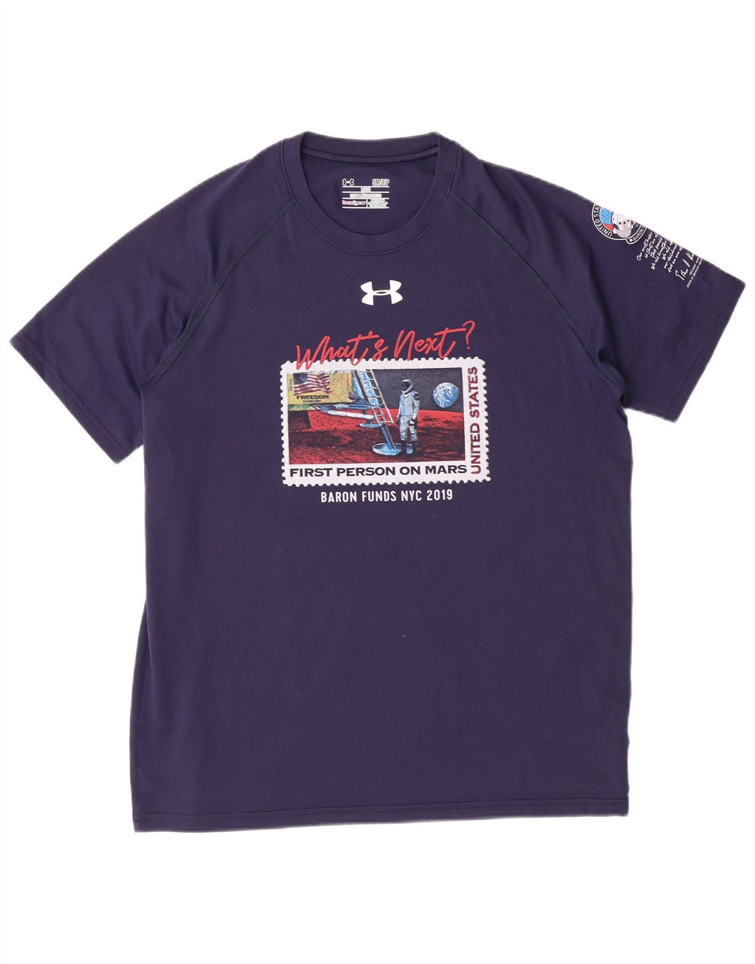 UNDER ARMOUR Tricou grafic largi pentru bărbați Top mic poliester bleumarin