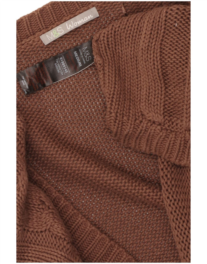 Pulover cardigan cu mâneci 3/4 pentru femei Marks & Spencer UK 14 maro mediu
