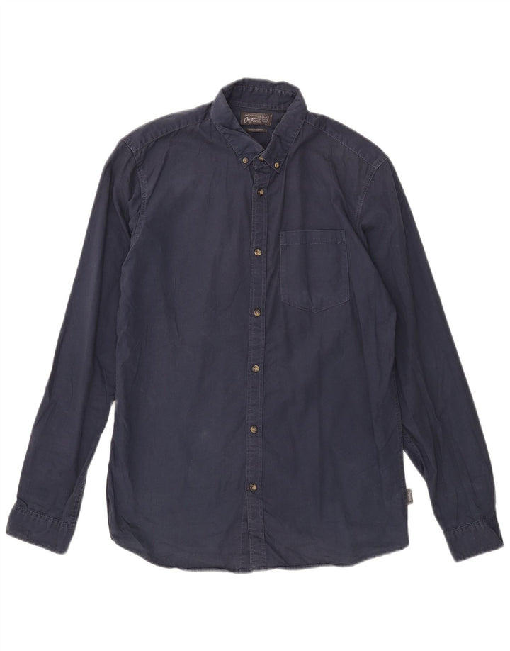 Cămașă Jack & Jones pentru bărbați, bumbac mediu albastru bleumarin