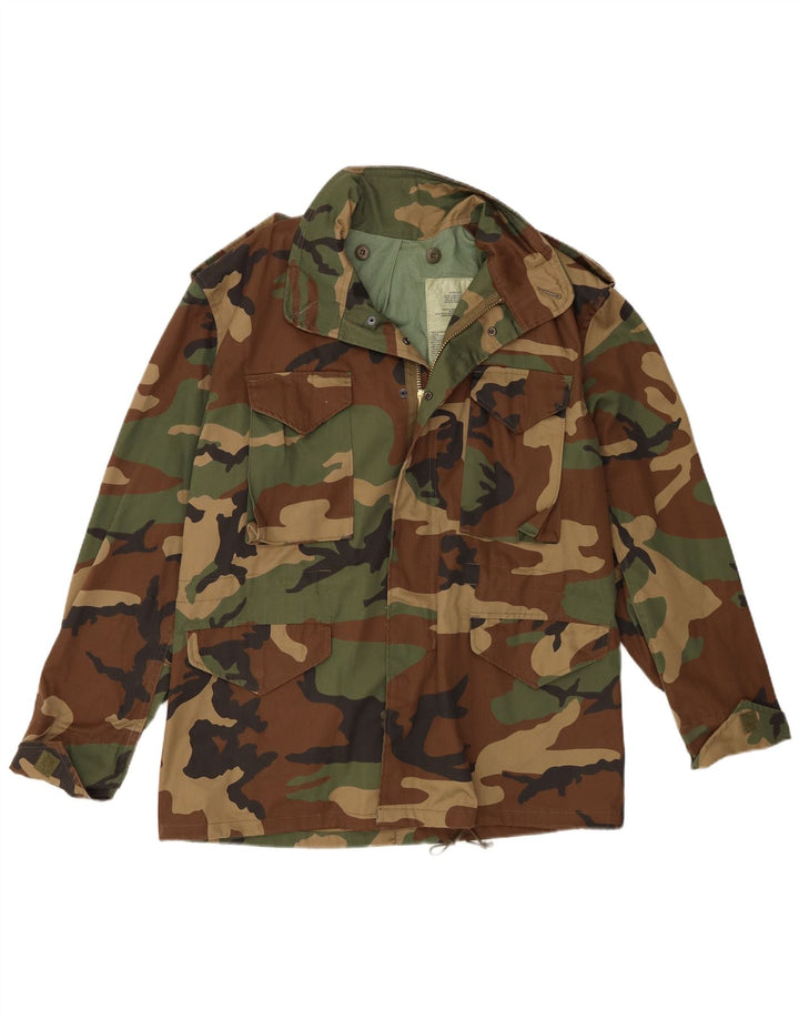 Jachetă militară vintage pentru bărbați UK 38 Medium Khaki Camuflage Poliester