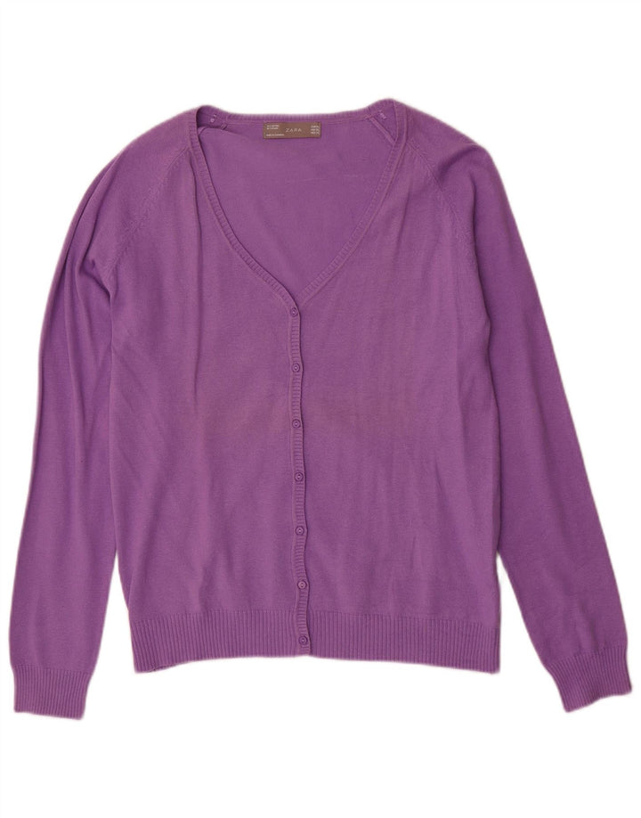 Pulover cardigan pentru femei Zara UK 18 XL Violet