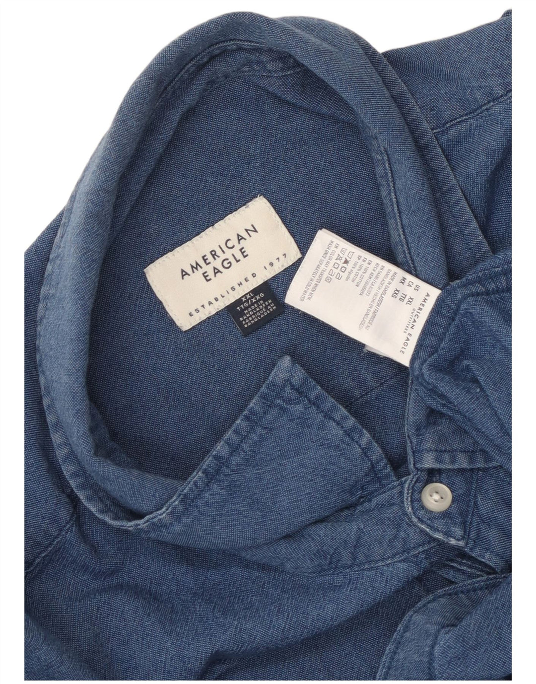 Cămașă pentru bărbați American Eagle 2XL, bumbac albastru