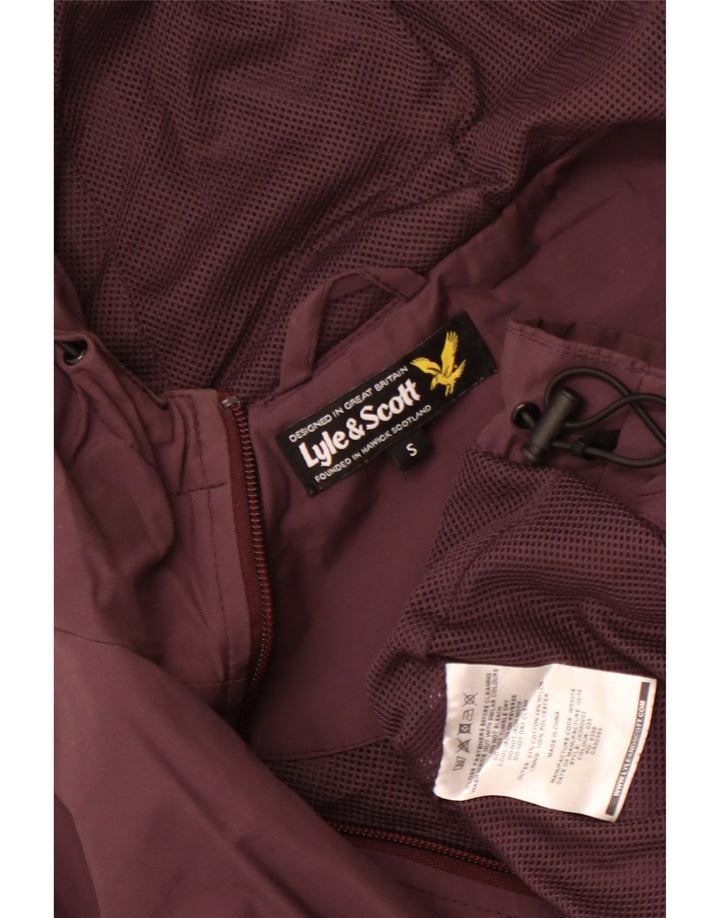 Jachetă de ploaie cu glugă Lyle & Scott pentru bărbați UK 36 Bumbac burgundy mic