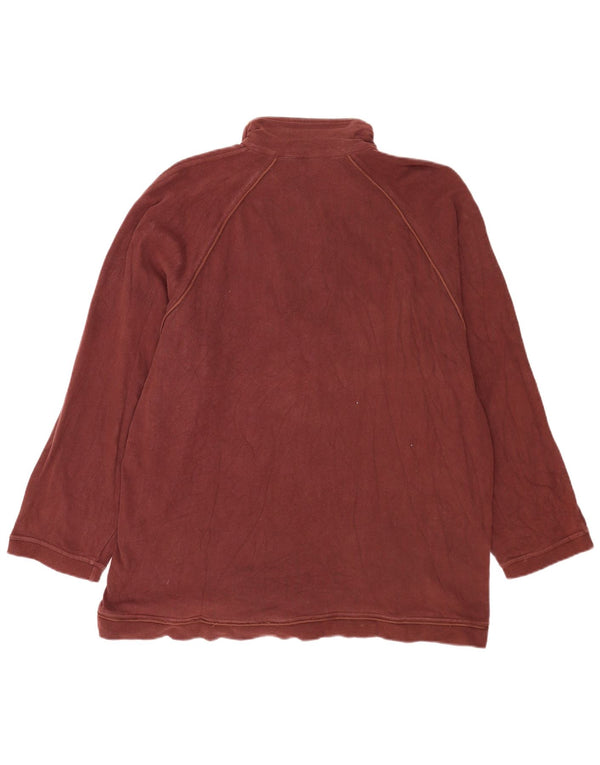 Sergio Tacchini pentru bărbați, cu fermoar 1/4, cu mânecă lungă, 2XL, bumbac visiniu