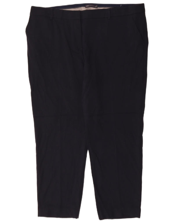 Pantaloni tăiați conici pentru femei Marks & Spencer UK 22 3XL W44 L28 bleumarin